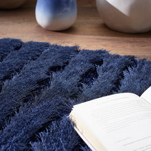 Load image into Gallery viewer, Carved Glamour Navy Rug - Rug Guru