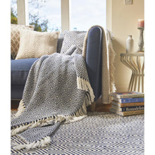 Load image into Gallery viewer, Hug Rug Woven Diamond Throw Navy