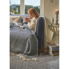 Load image into Gallery viewer, Hug Rug Woven Diamond Throw Navy
