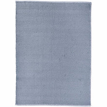 Load image into Gallery viewer, Herringbone Washable Rug Denim Blue