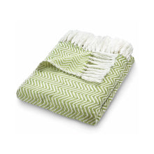Load image into Gallery viewer, Hug Rug Woven Herringbone Throw Green