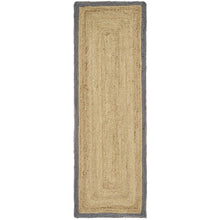 Load image into Gallery viewer, Jute Border Grey Runner