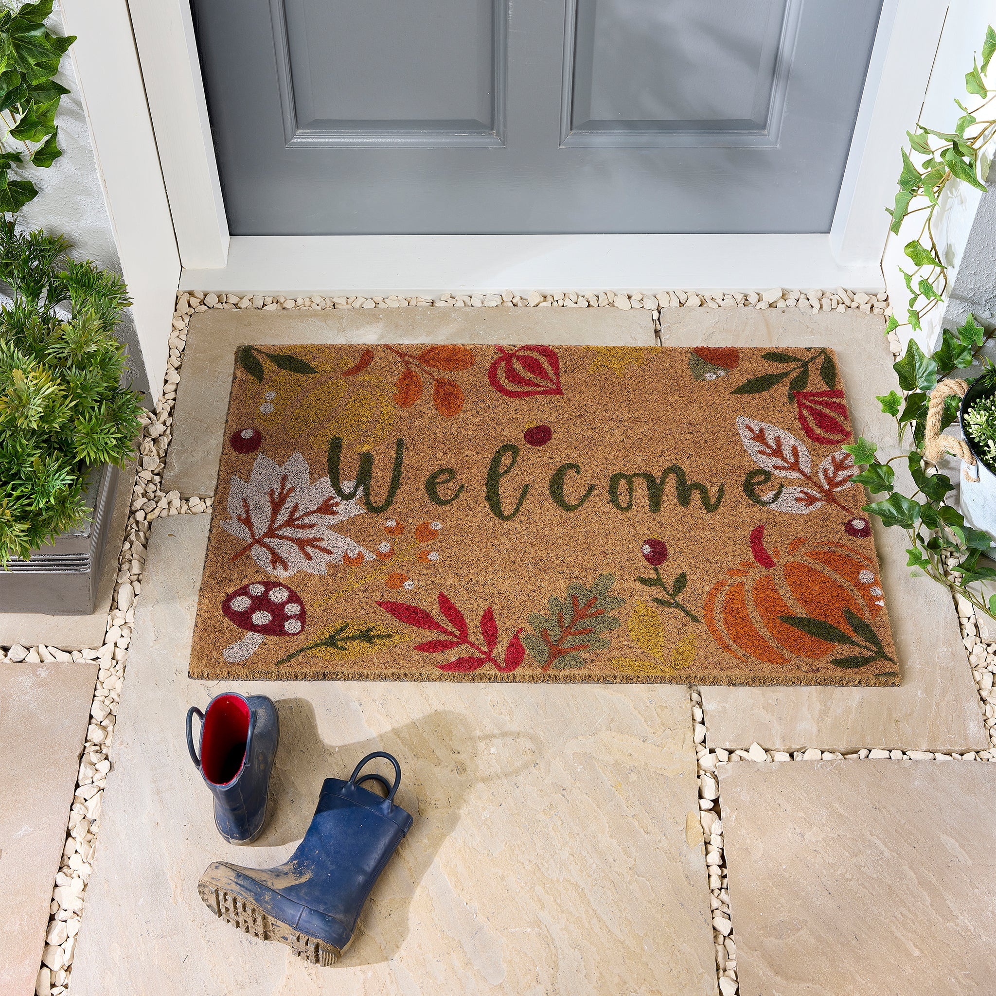 MadeNorth Autumnal Welcome Coir Doormat