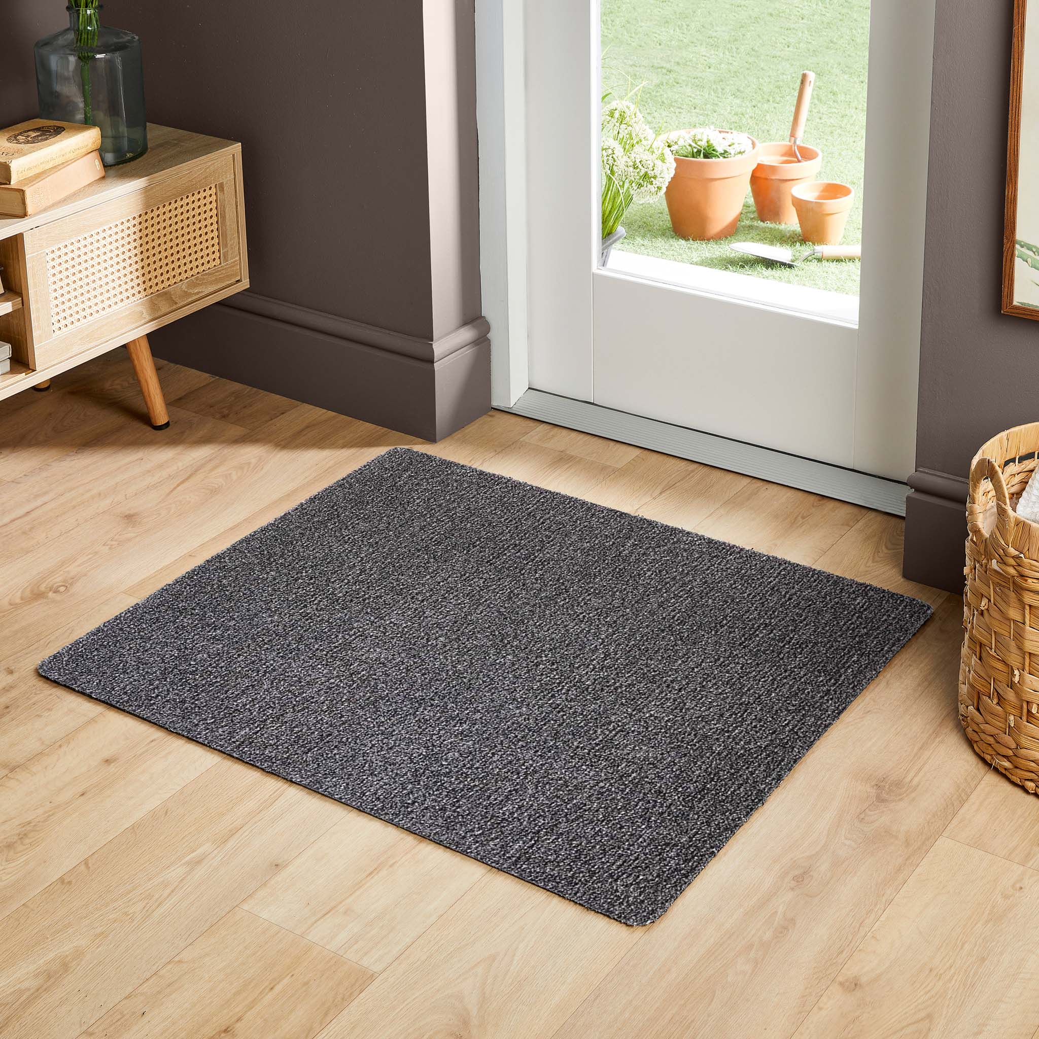 MadeNorth Plain Charcoal Washable Doormat