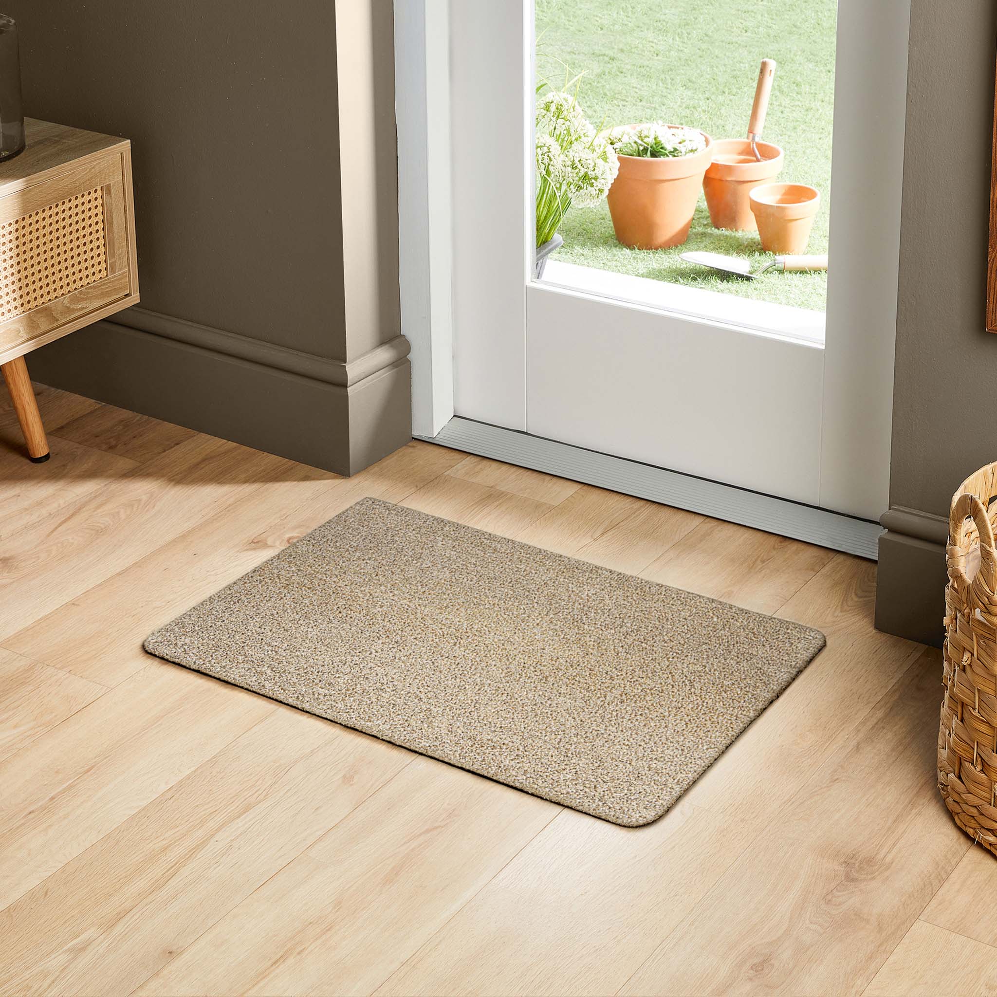 MadeNorth Plain Linen Washable Doormat