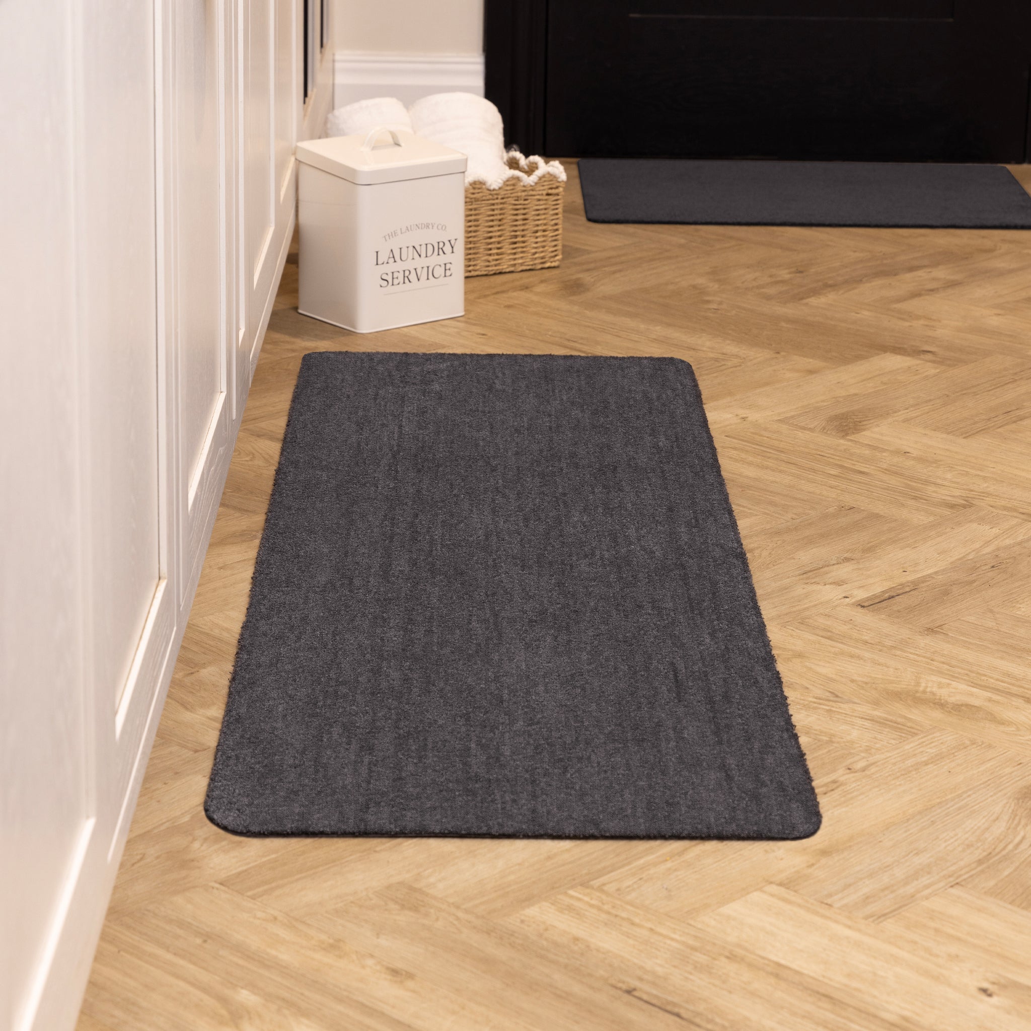 MadeNorth Soft Charcoal Washable Runner