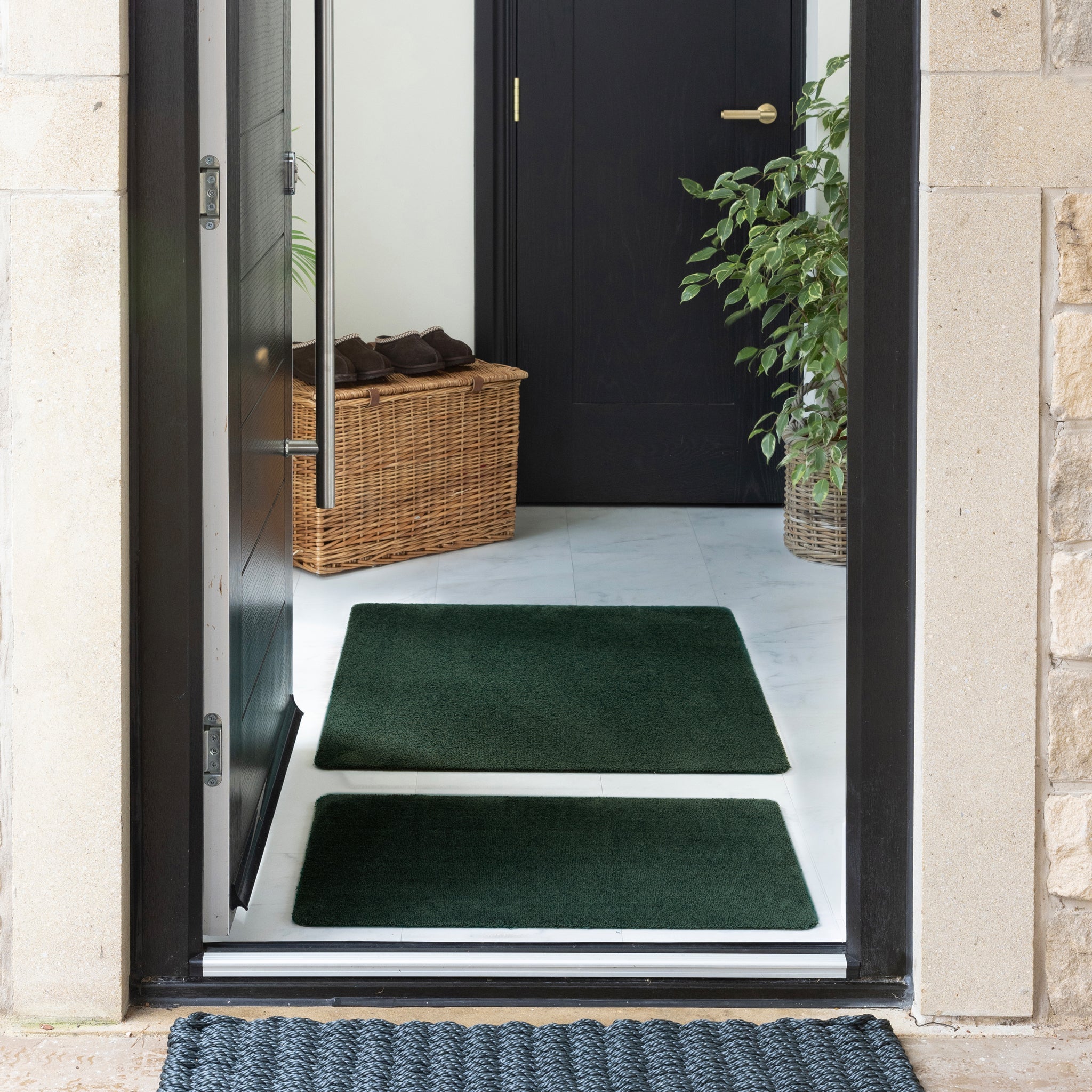 MadeNorth Soft Forest Green Washable Doormat