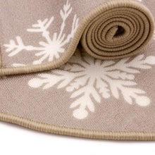 Load image into Gallery viewer, Floormatters Natural Snowflake Christmas Tree Mat
