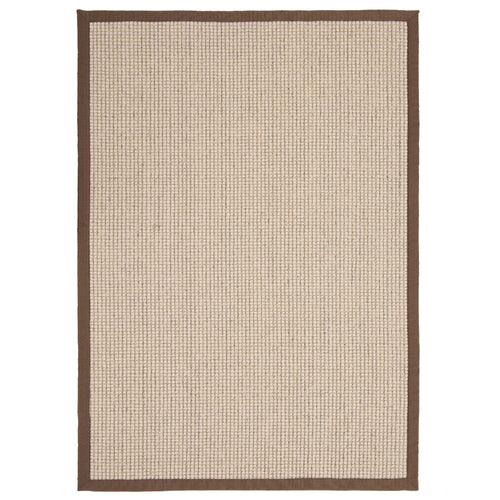 Origins Sisal Boucle with Mocha Border- made from sisal wool blend featuring a brown border.