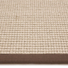 Load image into Gallery viewer, Origins Sisal Boucle with Mocha Border- made from sisal wool blend featuring a brown border.
