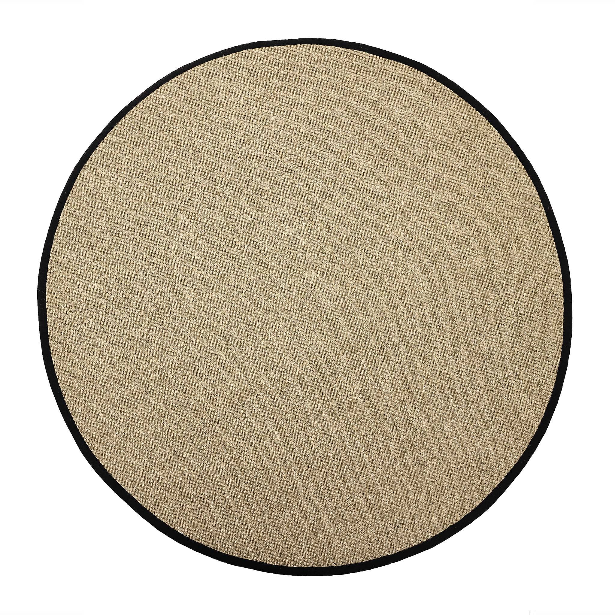 Origins Sisal Light Beige with Black Border- made from 100% sisal featuring a black border.