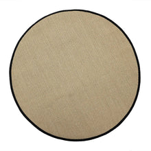 Load image into Gallery viewer, Origins Sisal Light Beige with Black Border- made from 100% sisal featuring a black border.

