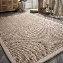 Load image into Gallery viewer, Origins Sisal Light Beige with Sand Border- a 100% sisal natural rug featuring a sand border. 
