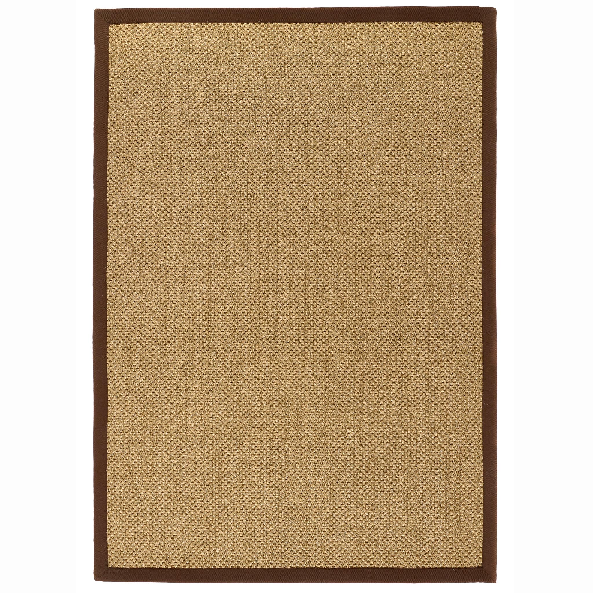 Origins Sisal Warm Natural with Dark Brown Border- a natural rug made from 100% sisal featuring a brown border.