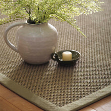 Load image into Gallery viewer, Origins Sisal Sage Green with Sage Green Border- a sage green sisal rug featuring a green border.
