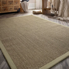 Load image into Gallery viewer, Origins Sisal Sage Green with Sage Green Border- a sage green sisal rug featuring a green border.
