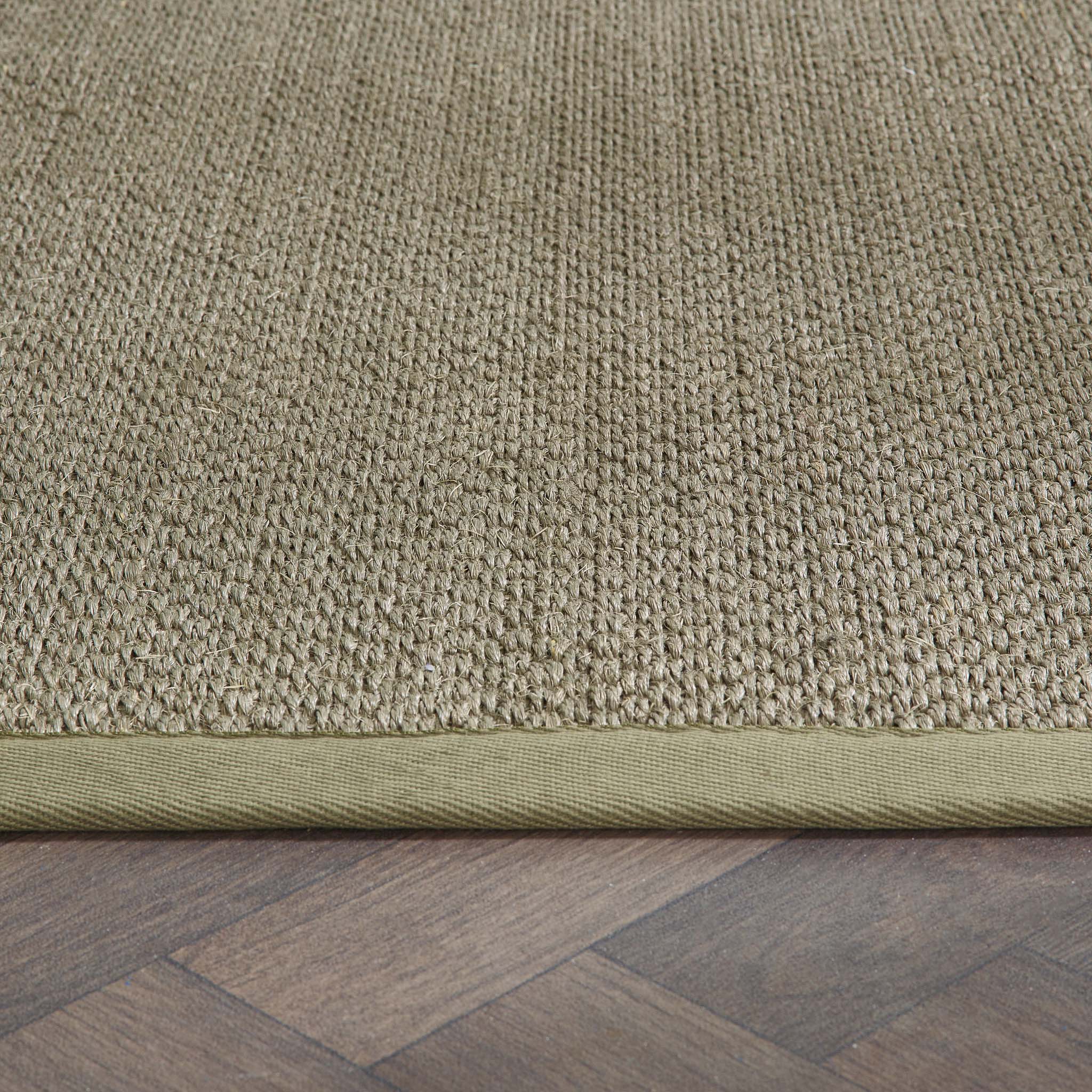 Origins Sisal Sage Green with Sage Green Border- a sage green sisal rug featuring a green border.