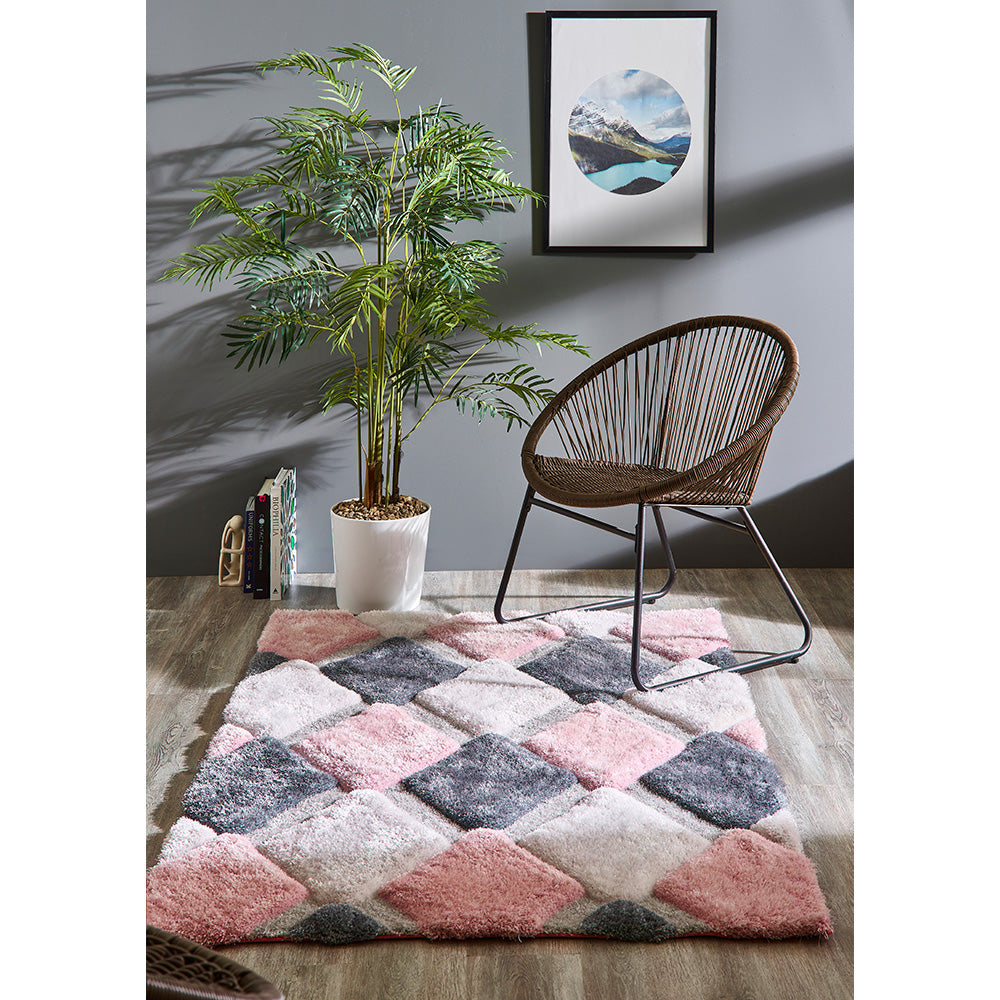 3D Geo Shaggy - Blush