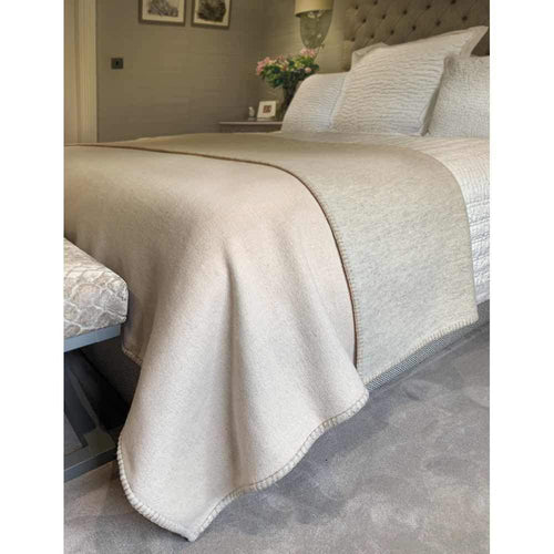 Luxury Wool Throw - Ash and Sandstone