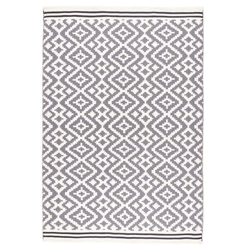 Aztec Washable Rug - Ghost Grey/Dark Grey