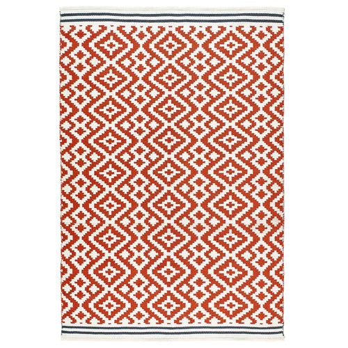 Aztec Washable Rug - Terracotta/Grey