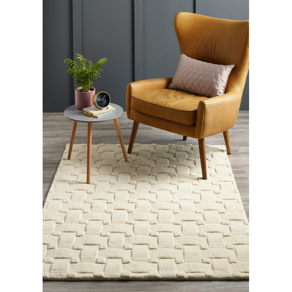 Basketweave 3D New Ivory Rug - Rug Guru