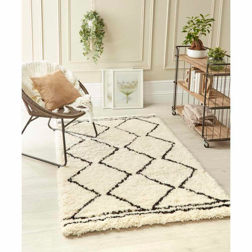 Berber Cream/Black Rug - Rug Guru