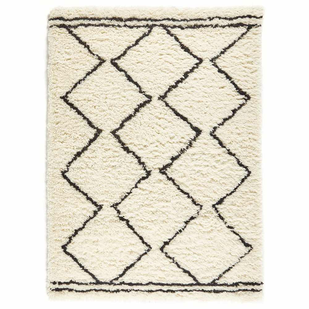 Berber Cream/Black Rug - Rug Guru