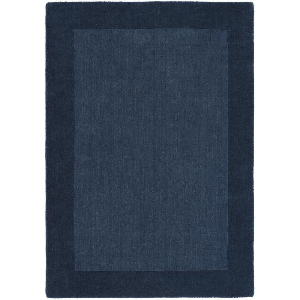 Borders Navy Rug - Rug Guru