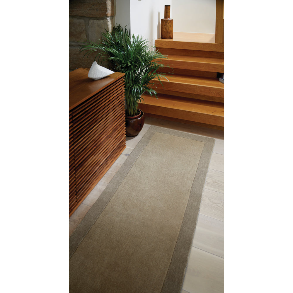 Borders Taupe Runner - Rug Guru