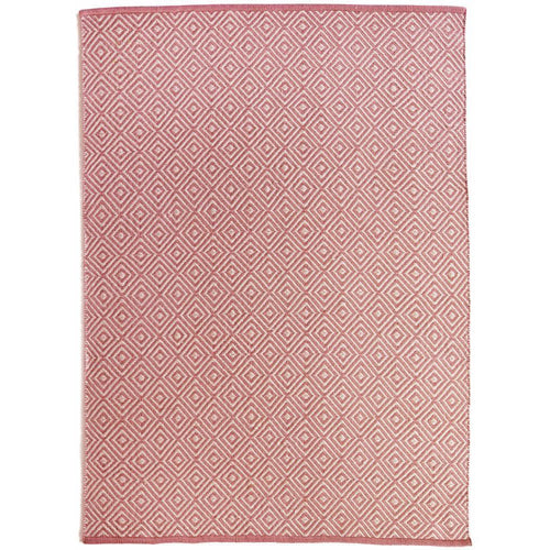 Diamond Washable Rug Coral Pink