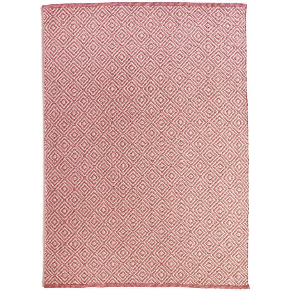 Diamond Washable Rug Coral Pink