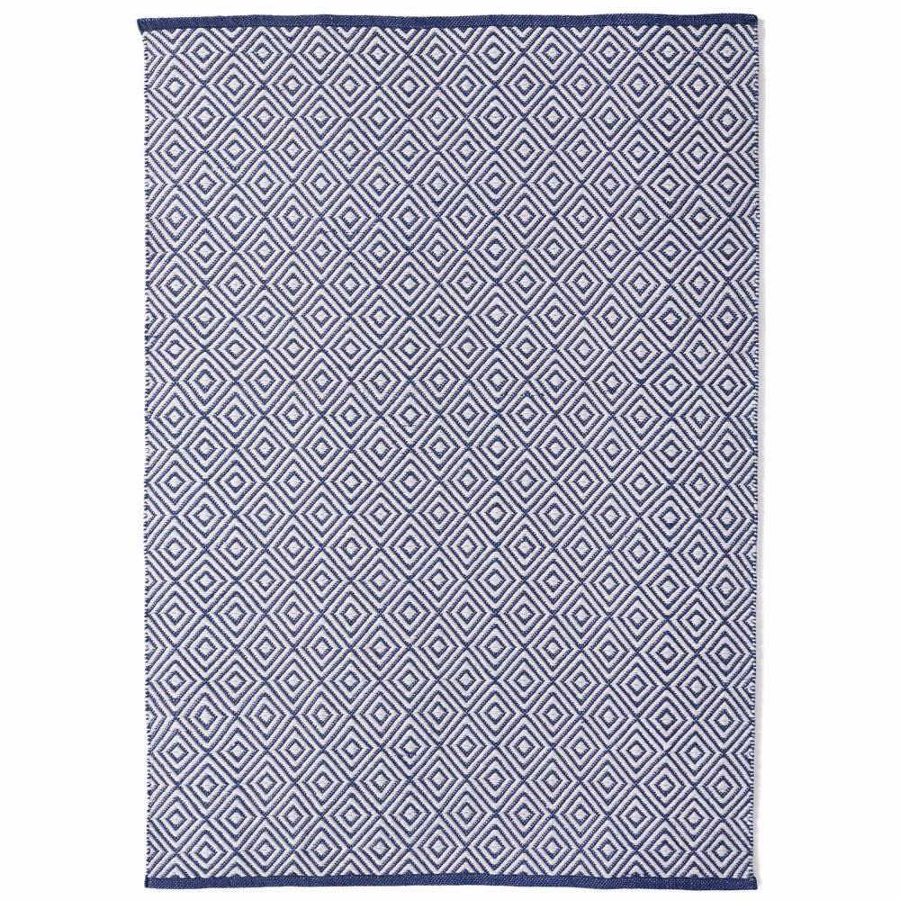 Diamond Washable Rug Navy