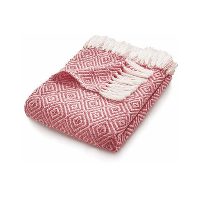 Hug Rug Woven Diamond Throw Coral Pink