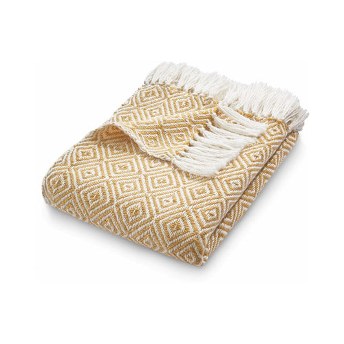 Hug Rug Woven Diamond Throw Gold