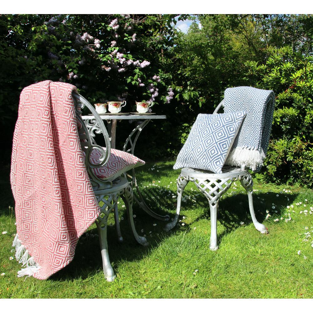 Hug Rug Woven Diamond Throw Coral Pink