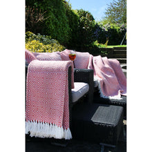 Load image into Gallery viewer, Hug Rug Woven Diamond Throw Coral Pink
