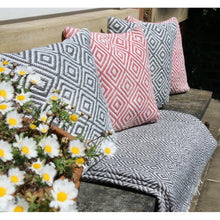 Load image into Gallery viewer, Hug Rug Woven Diamond Throw Warm Grey
