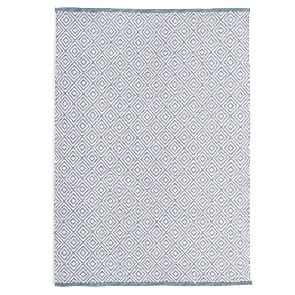 Diamond Washable Rug Denim Blue