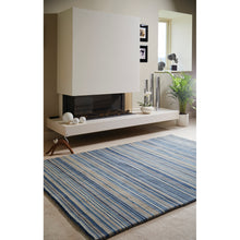 Load image into Gallery viewer, Fine Stripes Blue/Beige Rug - Rug Guru
