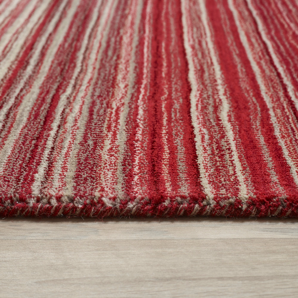 Fine Stripes Red Rug - Rug Guru