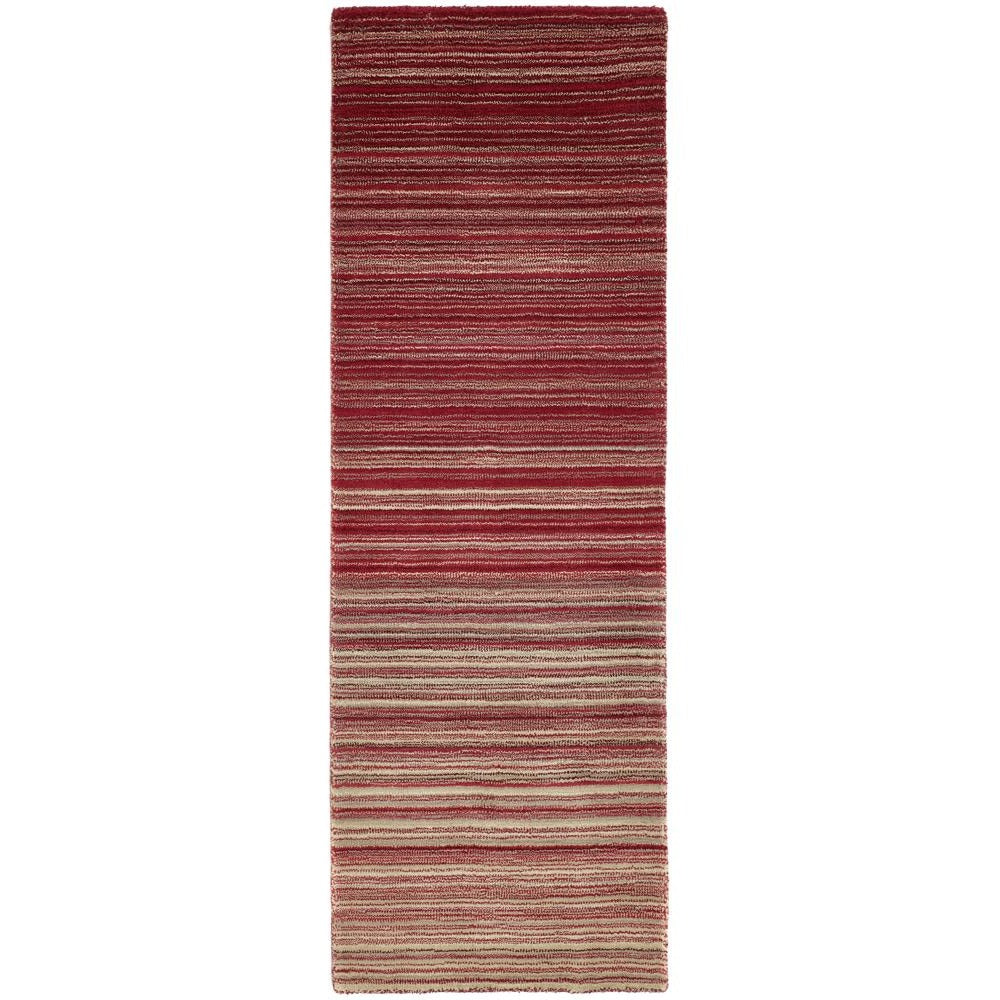 Fine Stripes Red Runner - Rug Guru