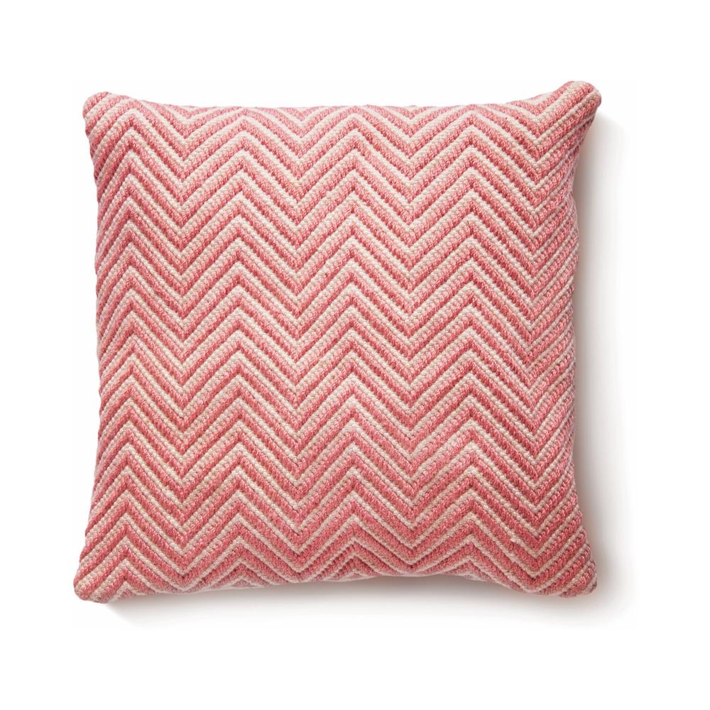 Hug Rug Woven Herringbone Cushion Coral Pink