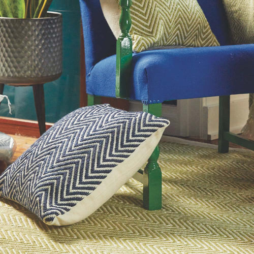 Hug Rug Woven Herringbone Cushion Navy