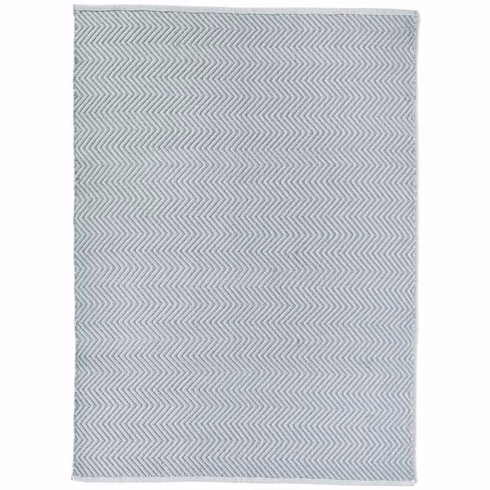 Herringbone Washable Rug Sky Grey