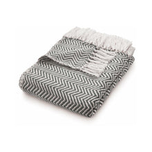 Load image into Gallery viewer, Hug Rug Woven Herringbone Throw Warm Grey
