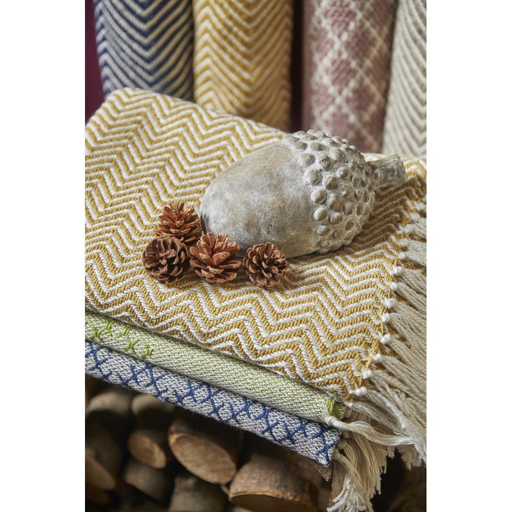 Hug Rug Woven Herringbone Throw Gold