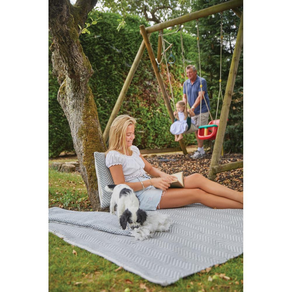 Herringbone Washable Rug Sky Grey