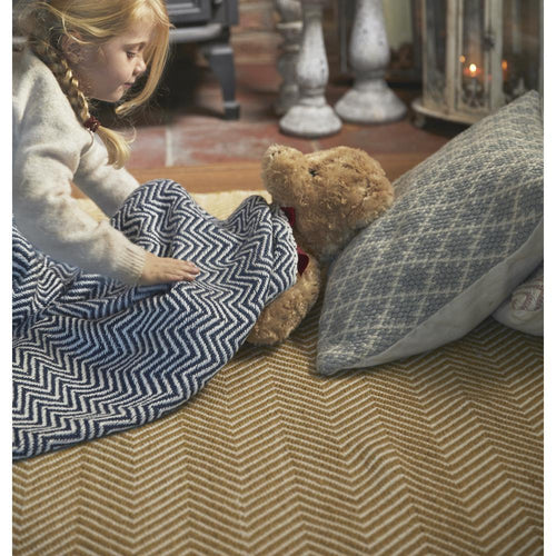 Hug Rug Woven Herringbone Throw Navy