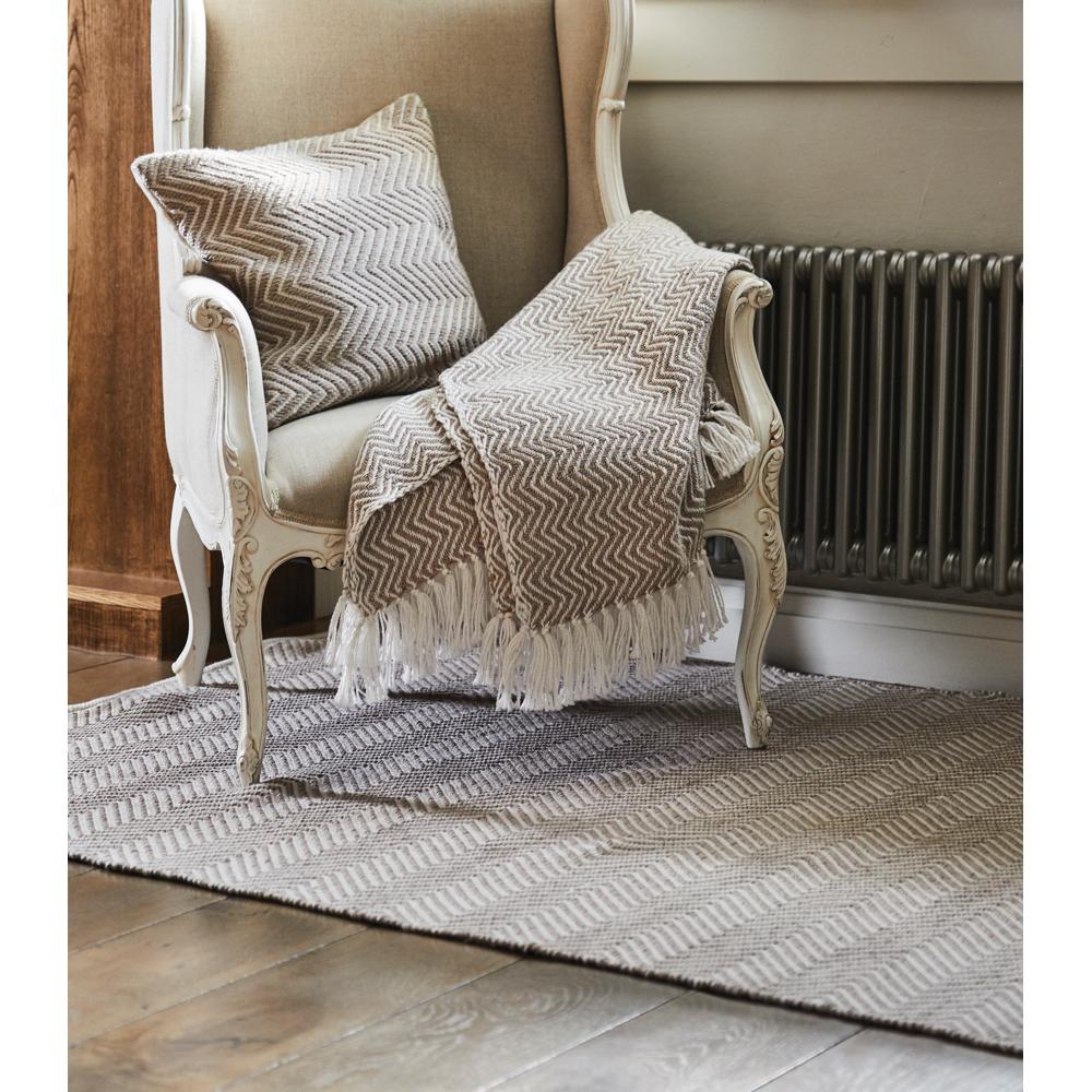 Herringbone Washable Rug Natural